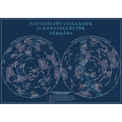 Jachtnavigátor - Navigációs csillagok és konstellációk térképe (hajtogatva)  